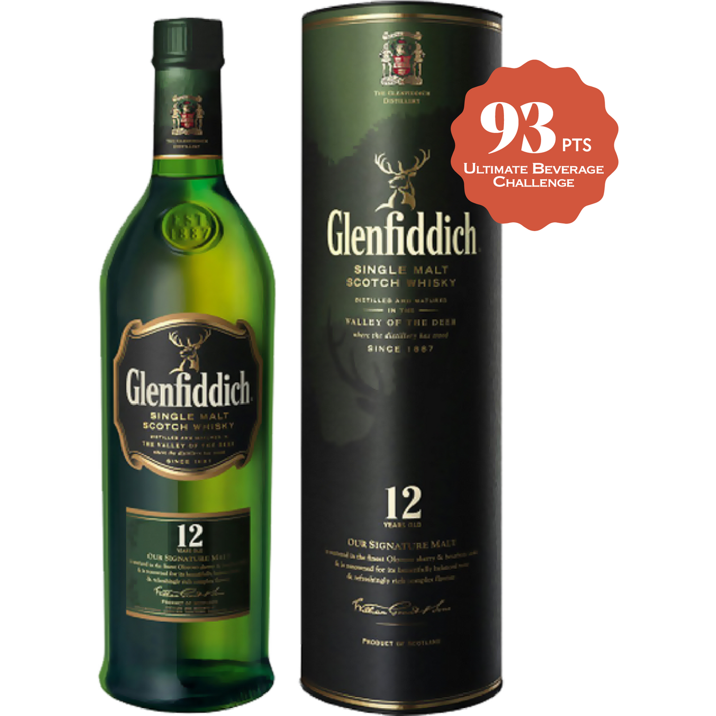 Glenfiddich Scotch Single Malt 12 Year Our Signature Malt