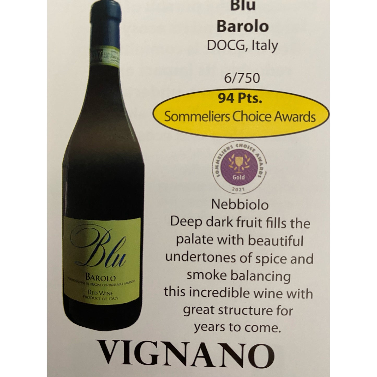 Blu Barolo DOCG 2016