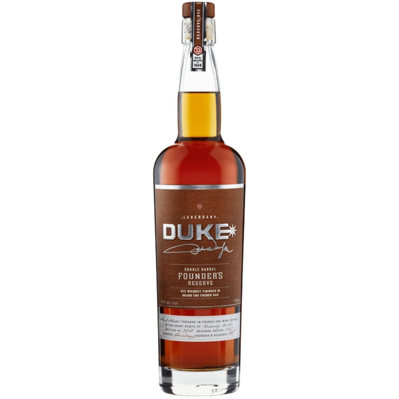 THE DUKE DOUBLE BARREL RYE WHISKEY