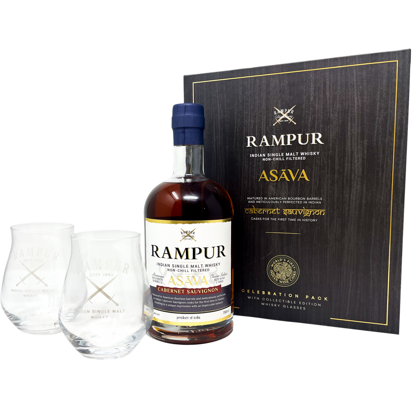 Rampur Single Malt Whiskey Asava Gift Set