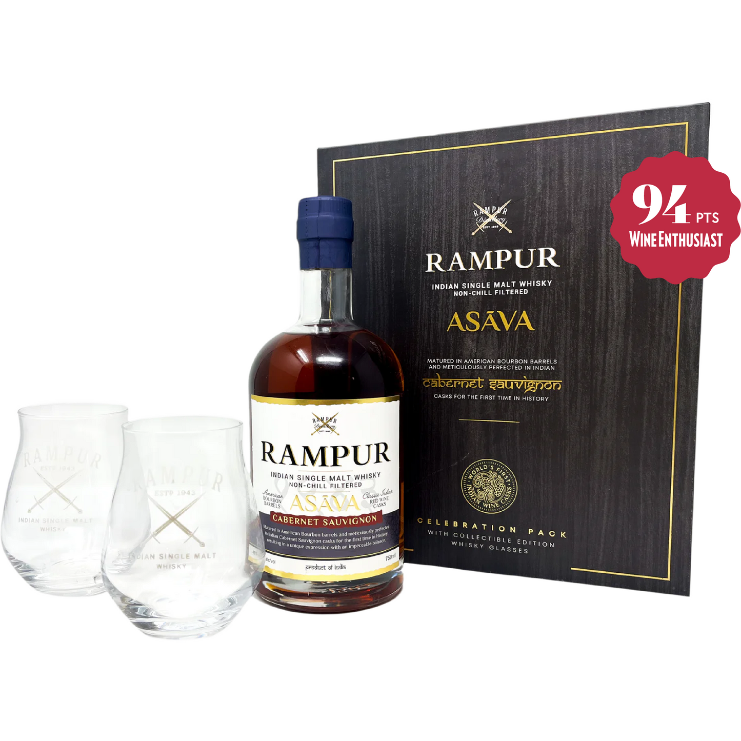 Rampur Single Malt Whiskey Asava Gift Set